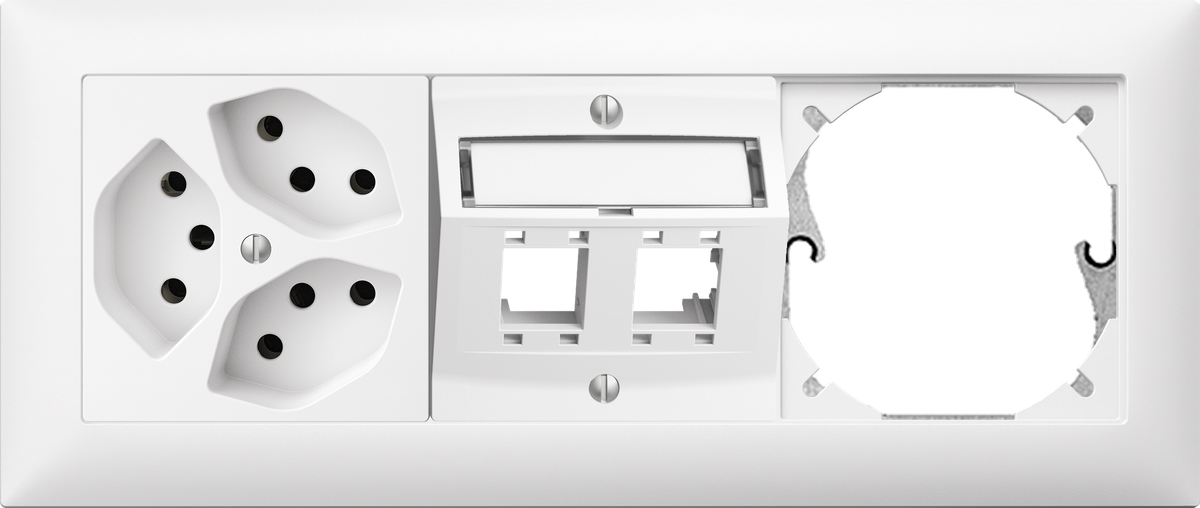 Combinaison ENC Edue 1×3, 3xT13 + Kit m. p.2×RJ45 + Place vide bc