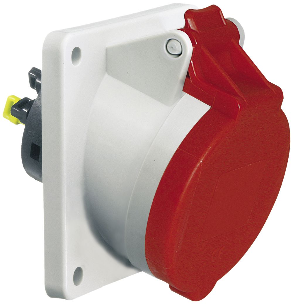 EB-Steckdose CEE Bals 5P 16A 400V 6h rot IP44 vernickelt QC schr.