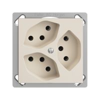 EB-Steckdose EDIZIOdue 3×T13 crema