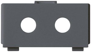 Modulo multimedia M3 vuoto per 2 buccole Chinch Ø8mm antracite