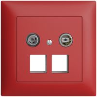 UP-Multimediadose 11dB Edue FMI, Enddose/Durchgangsdose, f.2×RJ45 Keystone, ber