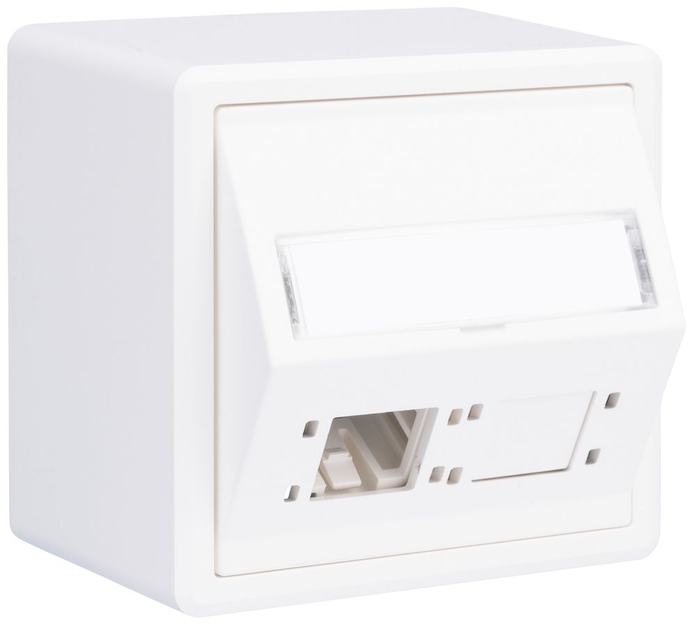 Scatola di raccordo AP R&M obliquo per 2 prese 74×74×54mm bianco