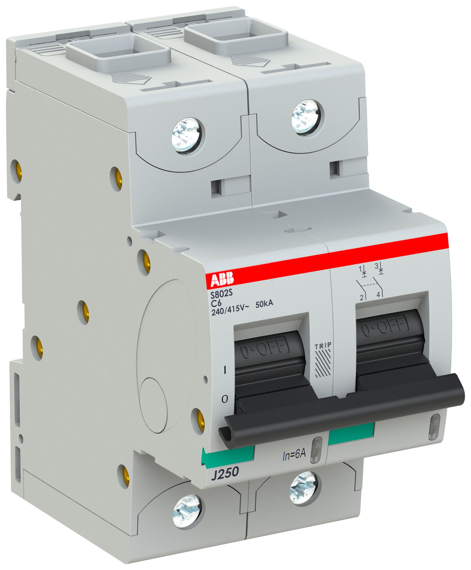 Leitungsschutzschalter ABB S802S-C6 2P 400V C-6A 50kA 3TE