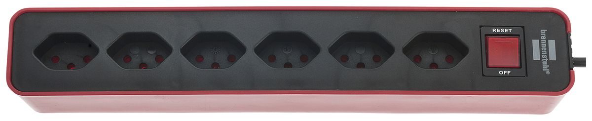 Prise multiple Ecolor interrupteur 6×T13 90° 1.5m H05VV-F 3×1mm² ro/no