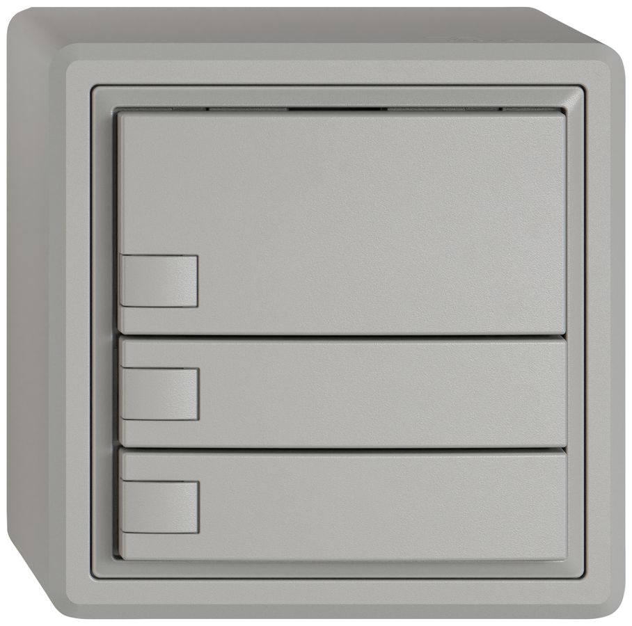 Pulsante universale AP EDIZIO.liv UNI SNAPFIX® 5…48V s.LED 3× com.1T grc