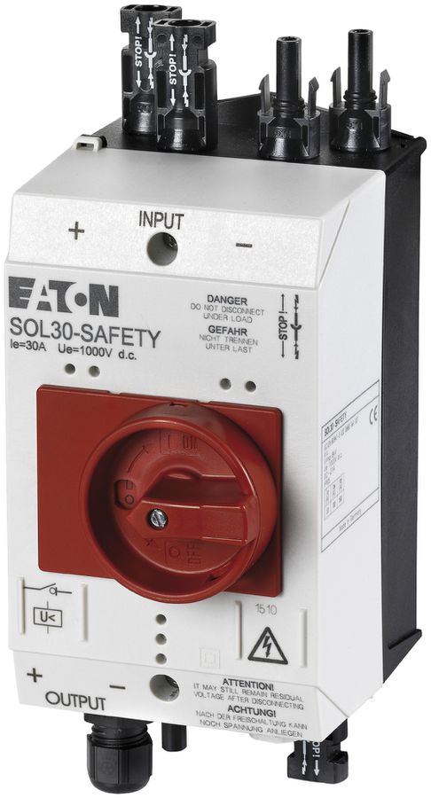 Interrupteur de charge DC SOL30 Safety, 2×M12 & 1×M16