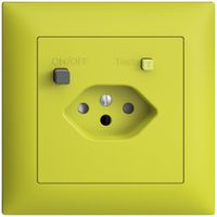 Prise ENC EDIZIOdue T13 FI 30mA FMI, shutter, lemon