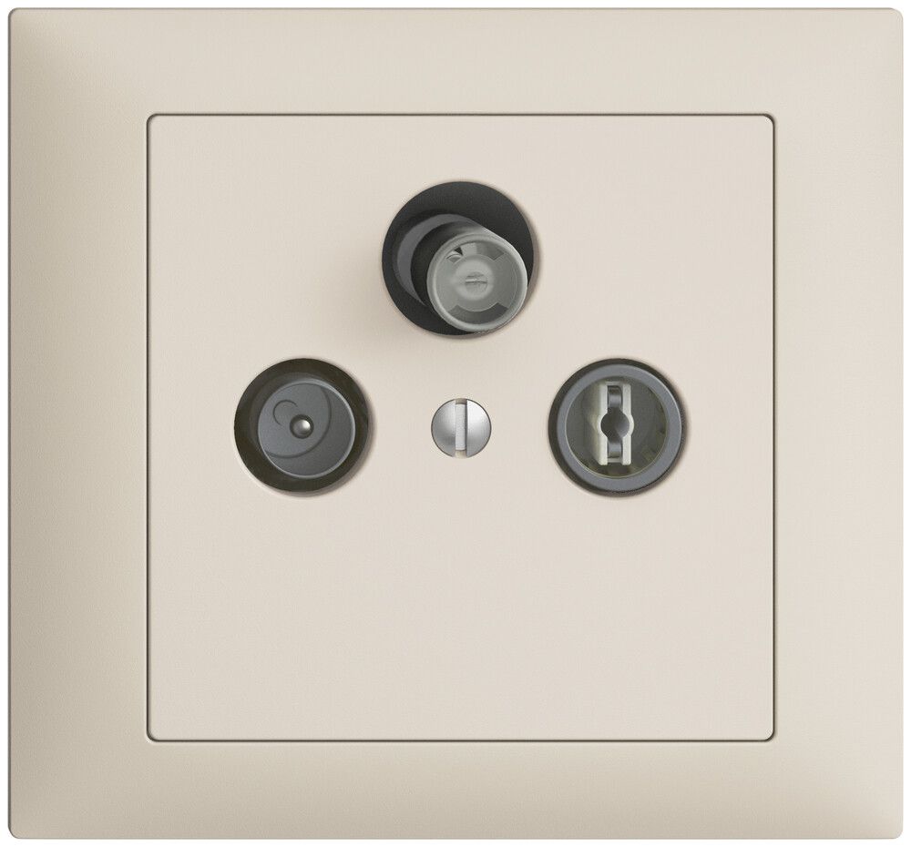 EB-Stichdose SAT/TV/R DB53 EDIZIOdue crema, mit SAT-F-Anschluss