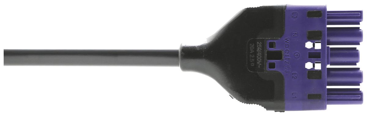 Cavo d'allacciamento Woertz 49345/C1 5×2.5mm² 400V 20A 3m vi presa-libero Cca