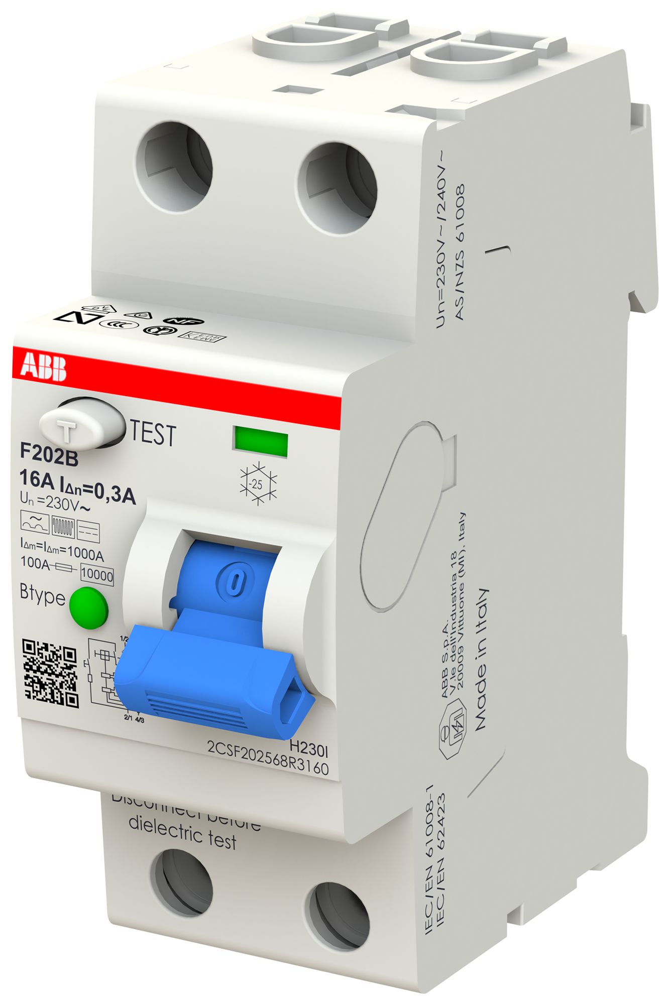 Fehlerstromschutzschalter proM compact 1PN Typ B 16A 300mA 2TE kurzzeitverzögert