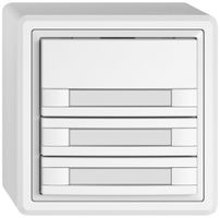 AP-Universaltaster EDIZIO.liv UNI SNAPFIX® 12…48V o.LED 3× 2-Tbed.Pap.ws