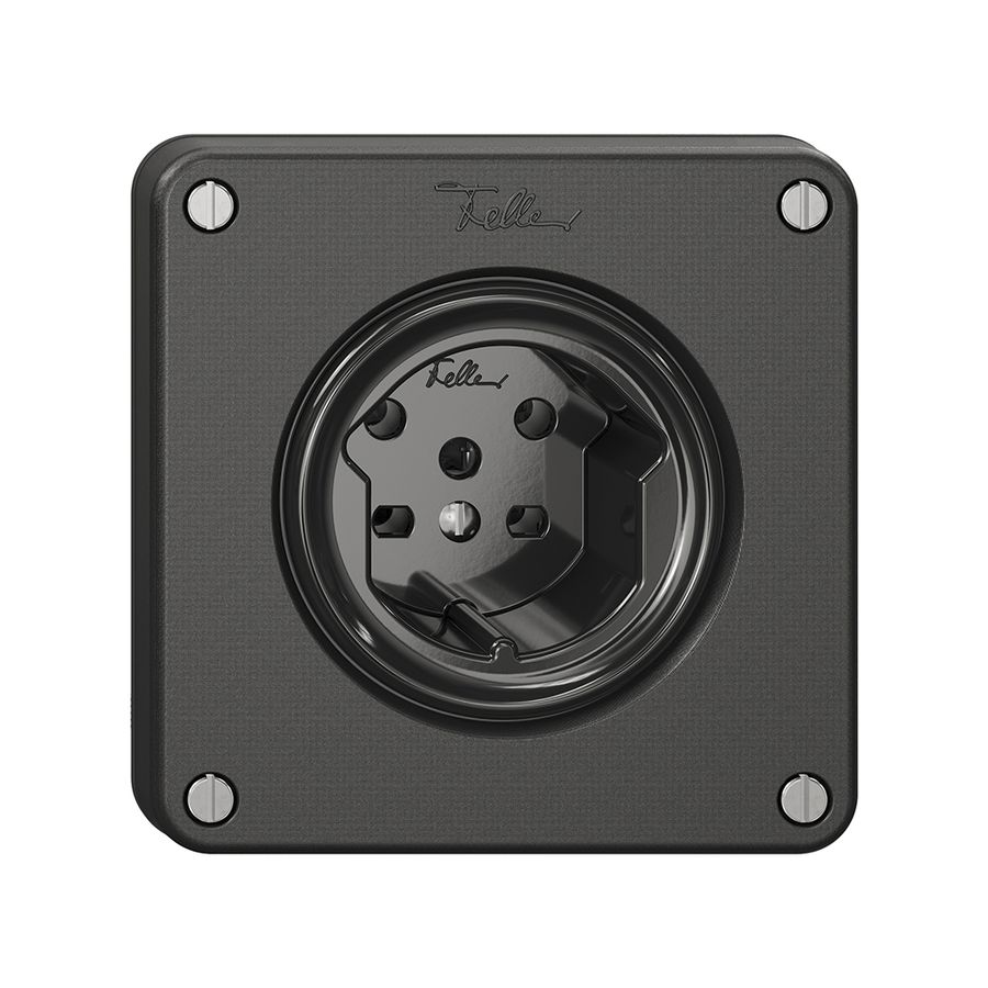 Steckdose NEVO, 1×T15, schwarz