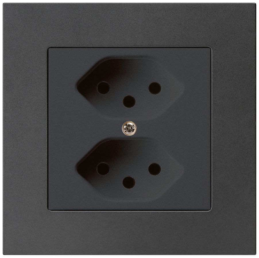 UP-Steckdose kallysto.pro 2×T13 schwarz mit Kinderschutz