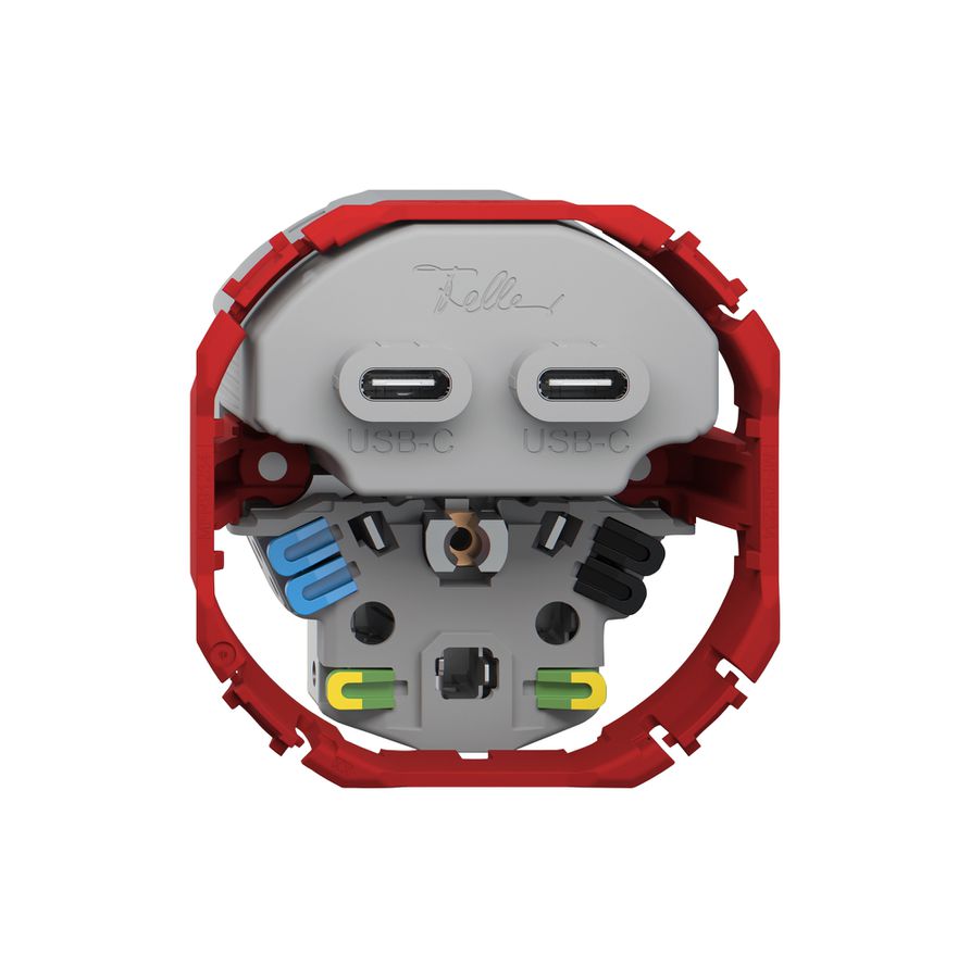 Prise de charge USB Feller SNAPFIX® USB C+C/T13 3A 230VAC