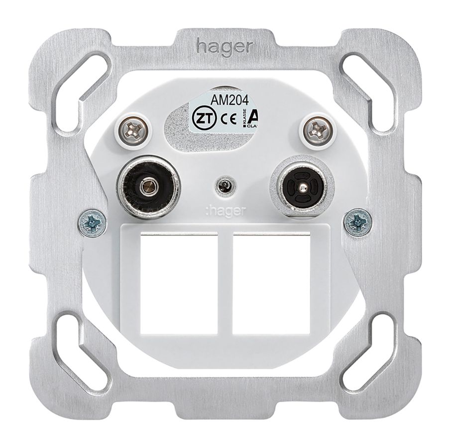 Intérieur pour prise multimédia Hager R/TV montage F 4dB 2GHz