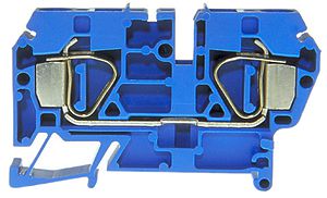 Durchgangs-Reihenklemme Woertz 0.5…6mm² 50A 600V Federzuganschluss 2×1 TH35 blau