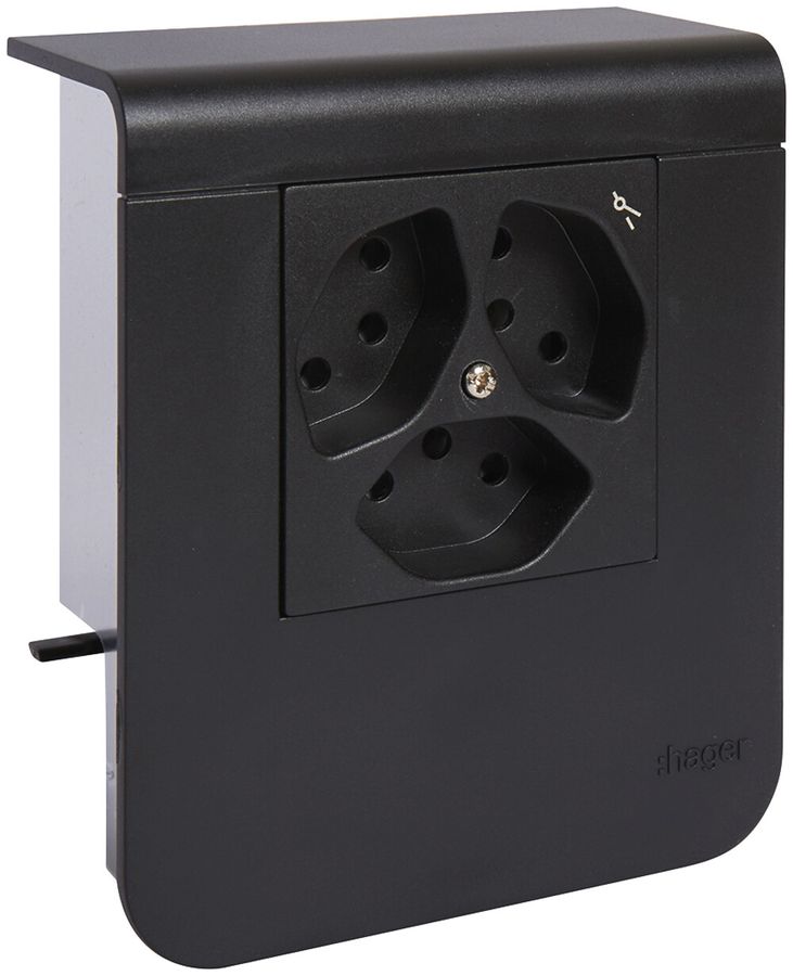 Support d'appareil Hager pour SL20055 noir, 3×T13 1×S