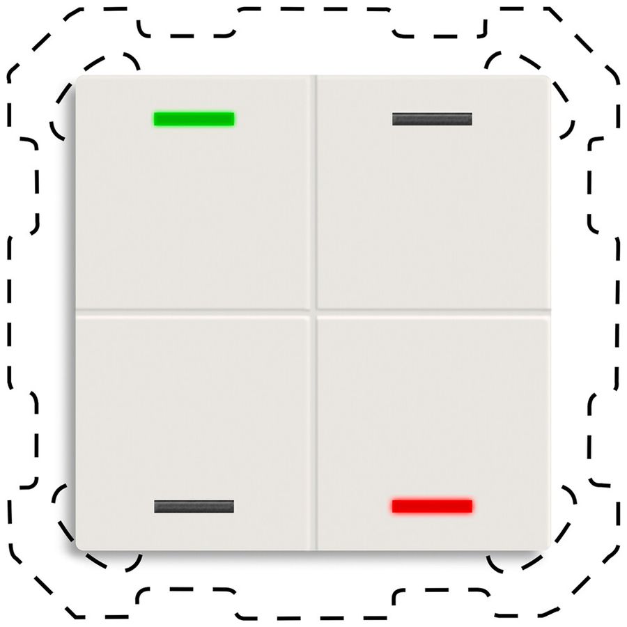 EB-Taster KNX RGBW MDT BE-TAL60T411.01 4T/4B Temp.weiss matt "neutral"