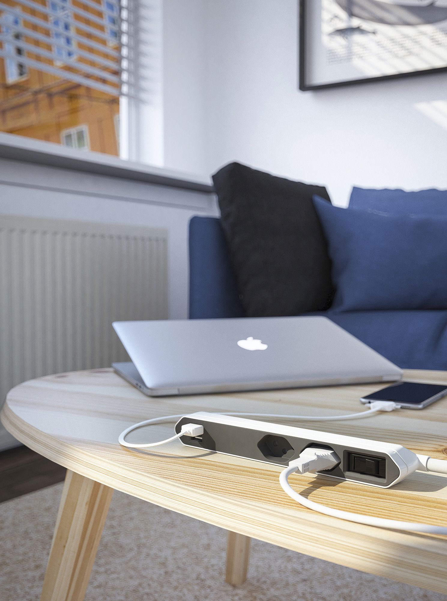 Prise multiple PowerBar 2×T13, 2×USB, sécurité enfants, avec interrupteur, gr/bc