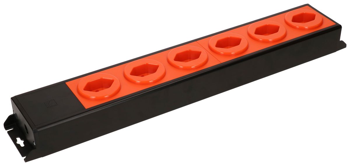 Prise multiple MH POWER LINE 10A 6×T13 noir-orange