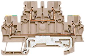 Mehrstock-Reihenklemme Weidmüller ZDK 1.5DU-PE Zugfeder 1.5mm² 2 Etagen beige
