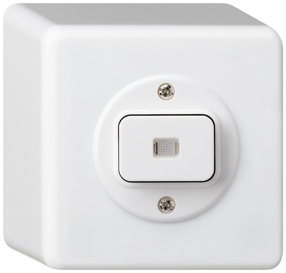 AP-Druckschalter basico beleuchtet 6/1L weiss