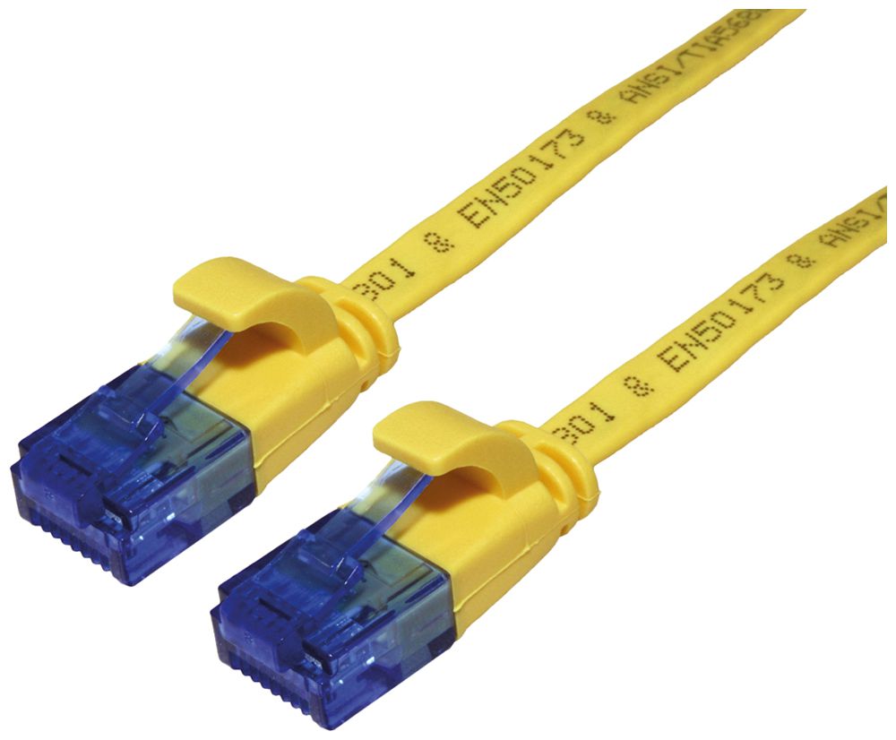 Câble patch RJ45 VALUE cat.6A U/UTP AWG32 PVC plat jaune 1m