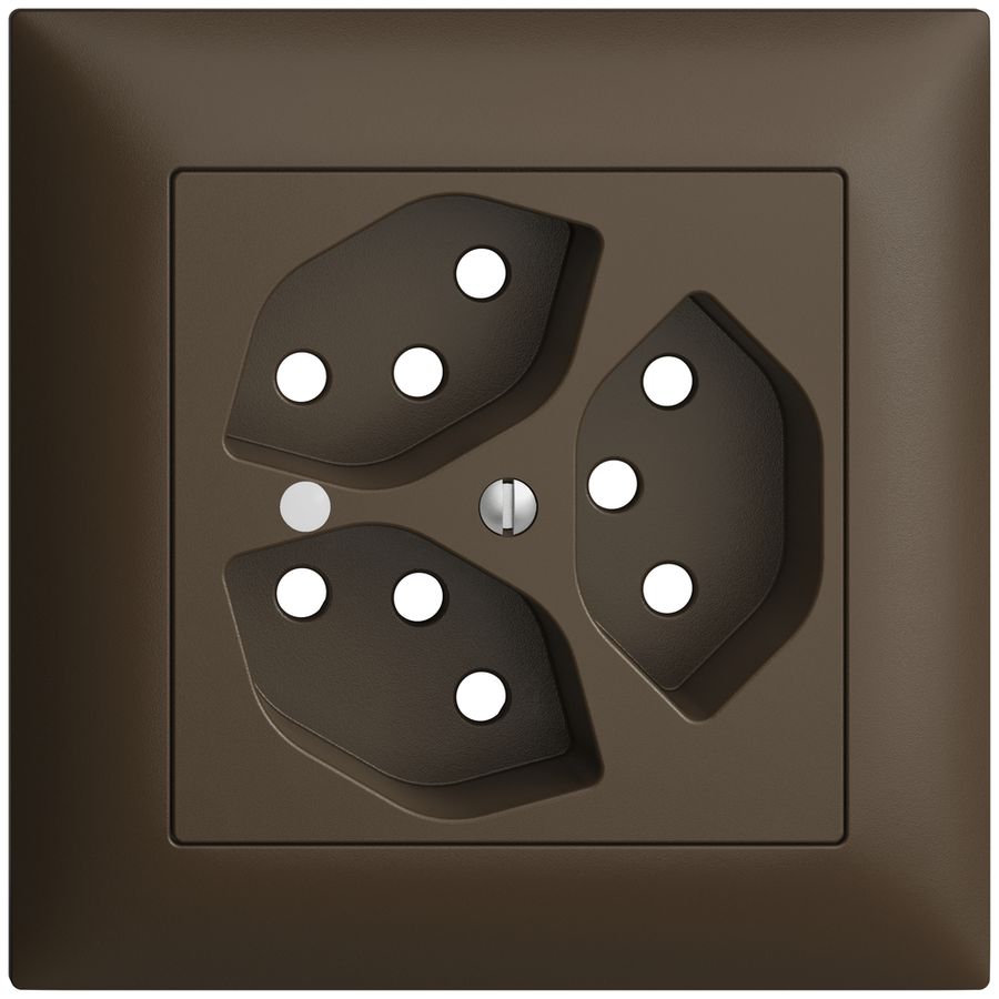 UP-Frontset EDIZIOdue coffee 88×88mm 3×T13 mit Linse