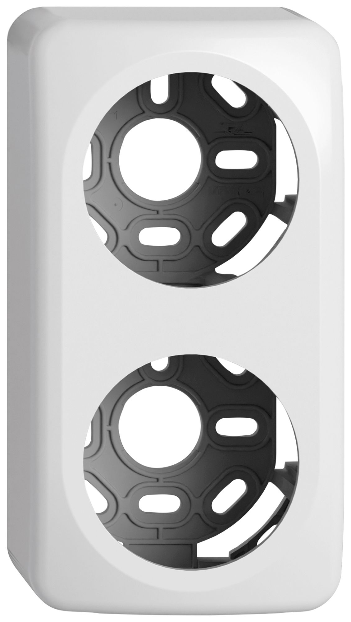 Cappa AP STANDARDdue SNAPFIX® p.apparecchi QX p.disco frontale 1×Ø53&1×Ø60mm bi