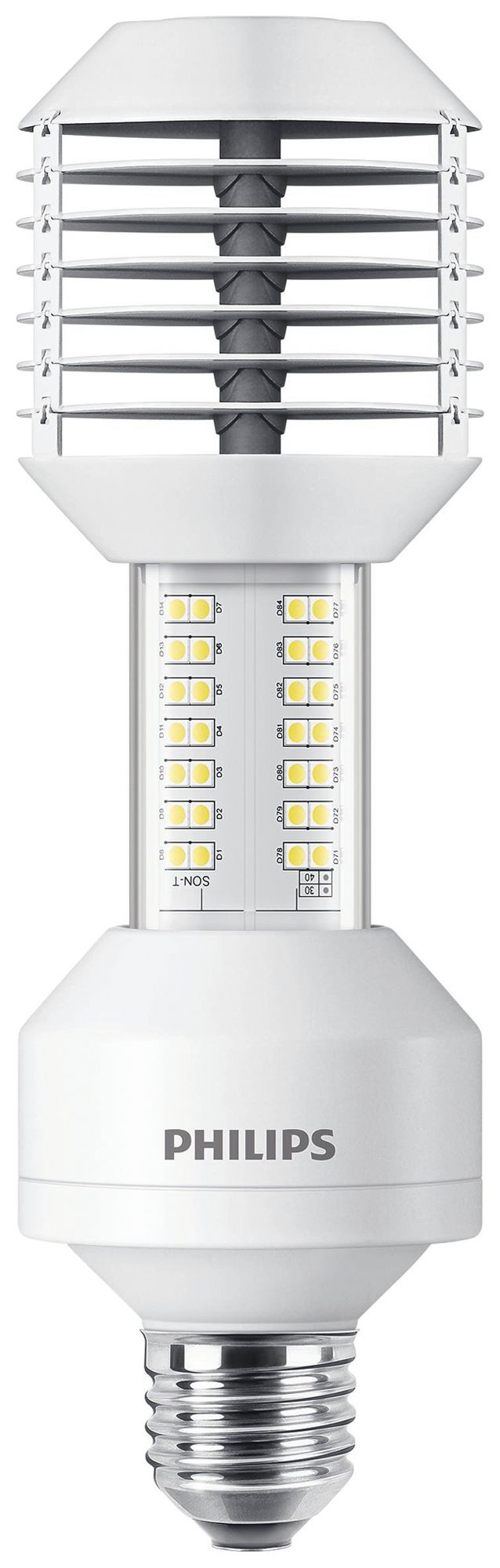 Lampada LED Philips MAS LED SON-T E27 48…58V 23W 3600lm 2700K Ø61×200mm chiaro