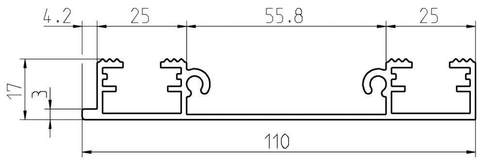Profilo a congiungere Almatec SBG 110, 3m