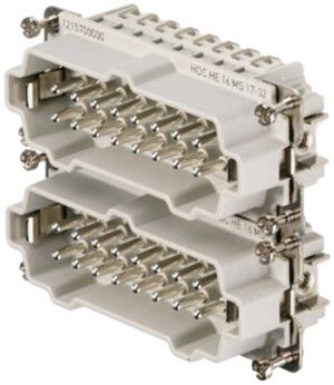 Inserto maschio Weidmüller HDC HE 17-32 500V 16A 16L a vite grd.6
