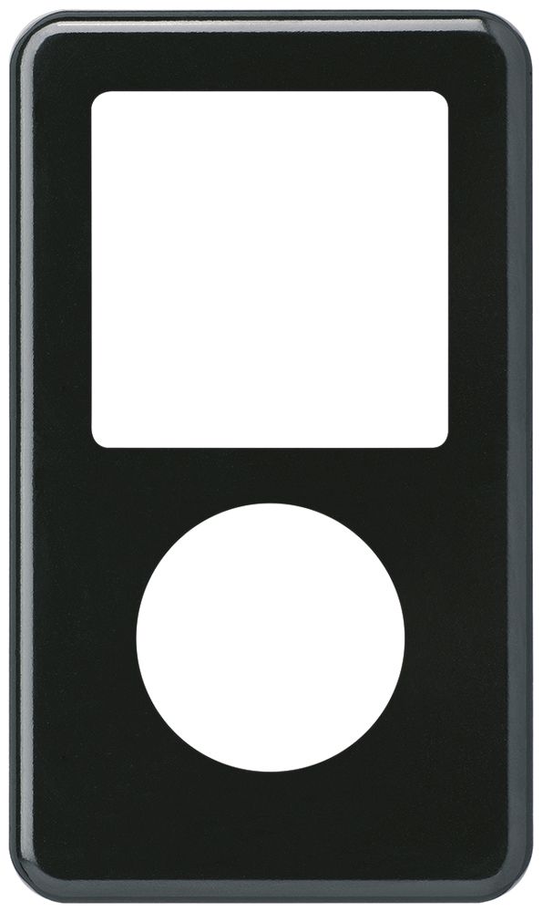 UP-Abdeckplatte 2×1 Hager basico 1×systo+1×Ø43mm schwarz