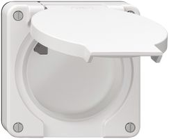 FI-Steckdose NEVO, 16A 250V, mit Anschlussklemmen, blind, weiss