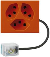 FLF-Steckdose Hager 3×Typ 23 mit Power-Dose L1 D orange