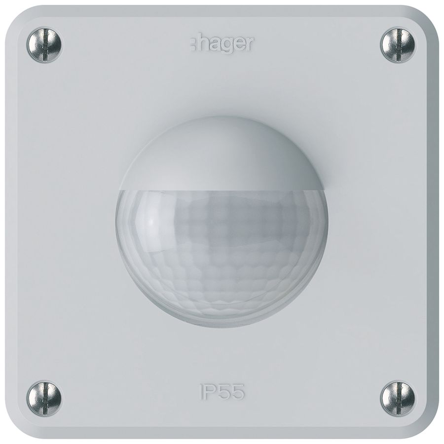 UP-Bewegungsmelder Hager robusto IP55 C 3-Draht hellgrau