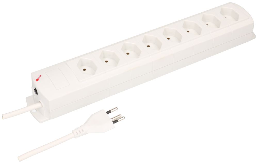 Steckdosenleiste MH 8×T13 Prime-Line Td 3×1mm² 3m weiss