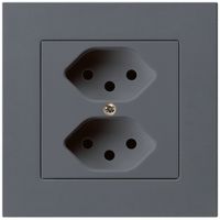 UP-Steckdose kallysto.pro 2×T13 anthrazit mit Kinderschutz