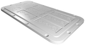 Flanschplatte Rittal AX, metrische Vorprägung, 401×221mm, Kunststoff