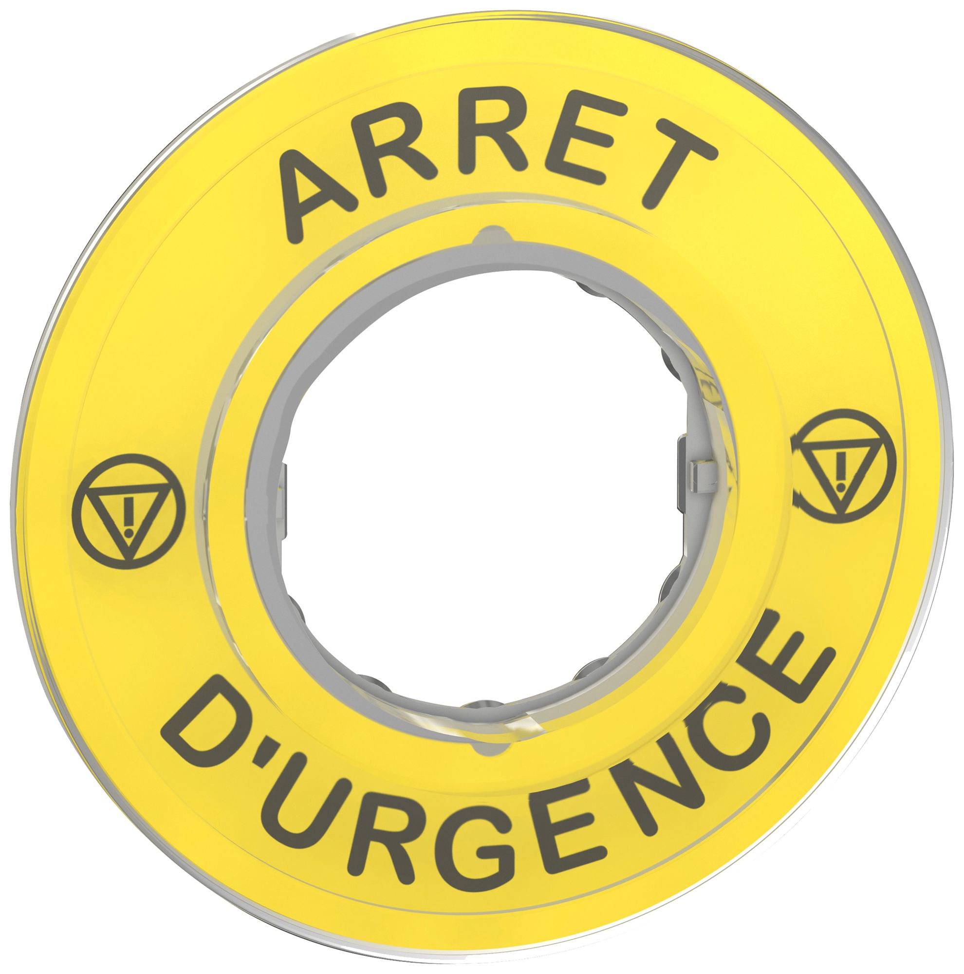 Étiquette de marquage Harmony XB4/XB5 symbole "ARRET D'URGENCE" Ø60mm jn