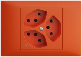 EB-Steckdose EDIZIOdue 3×T13 1×S orange