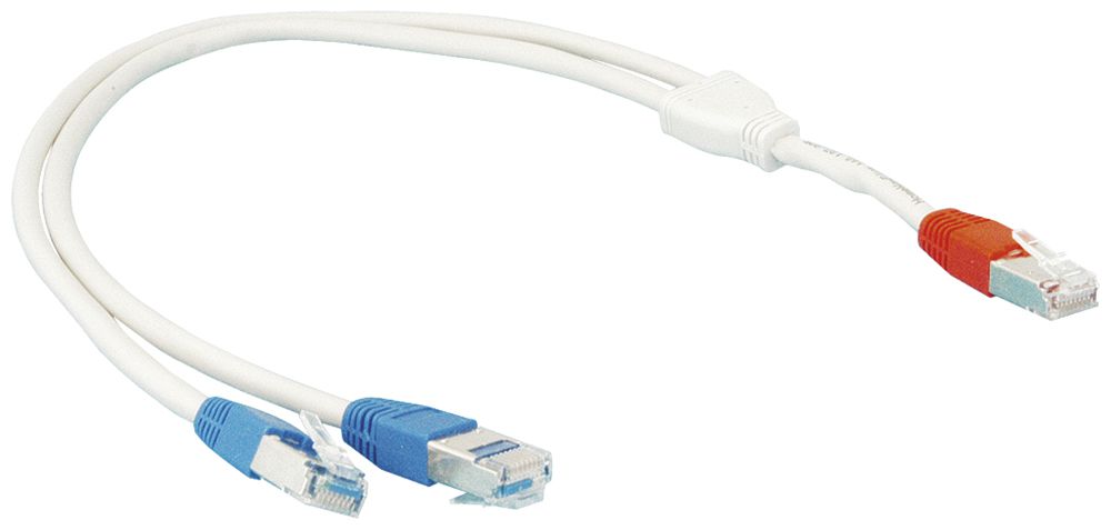 Patchkabel Hager HMS Y LAN/LAN 1m grau