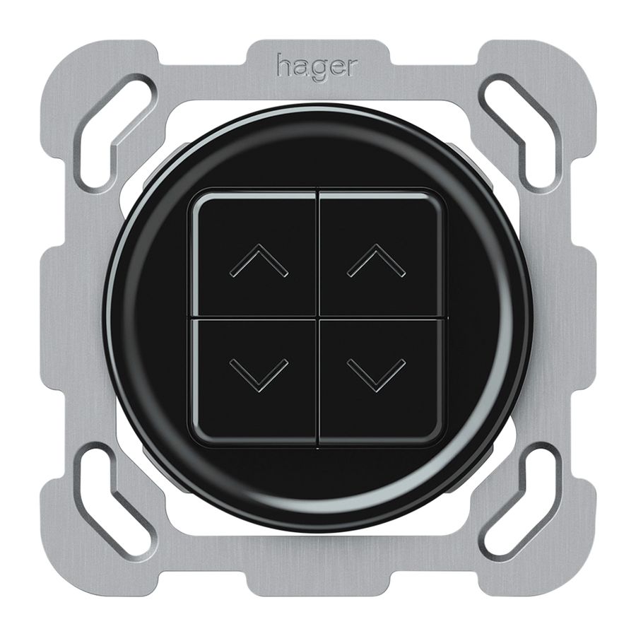 Interruttore tapparelle INC origin 2P 4×tasti 77×77mm nero