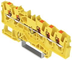 Borne de passage joignable WAGO TOPJOB S 1.5mm² 24A Push-in 5×1 TH35 jaune