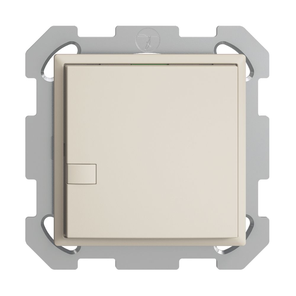 Poussoir univ. ENC 1×1t bornes à vis EDIZIOdue crema, sans LED