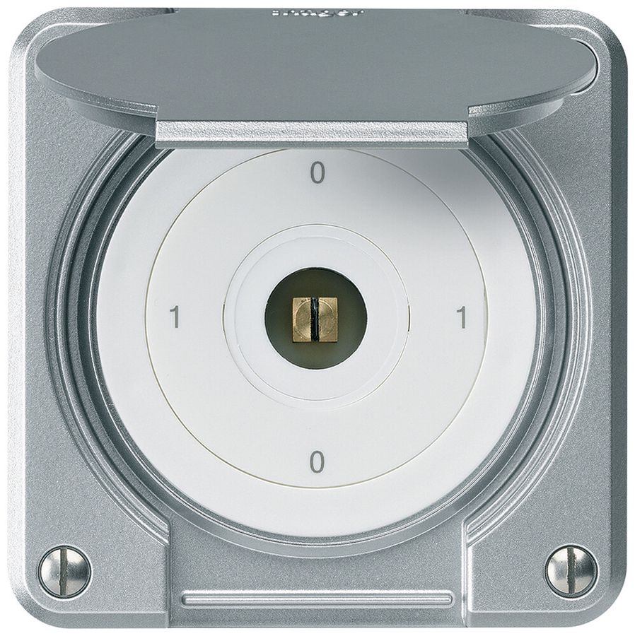UP-Steckschlüsselschalter robusto IP55 mit Klappdeckel S0/3P aluminium Vierkant