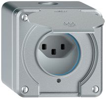 Prise AP robusto 1×type 23 lumineux IP55 aluminium