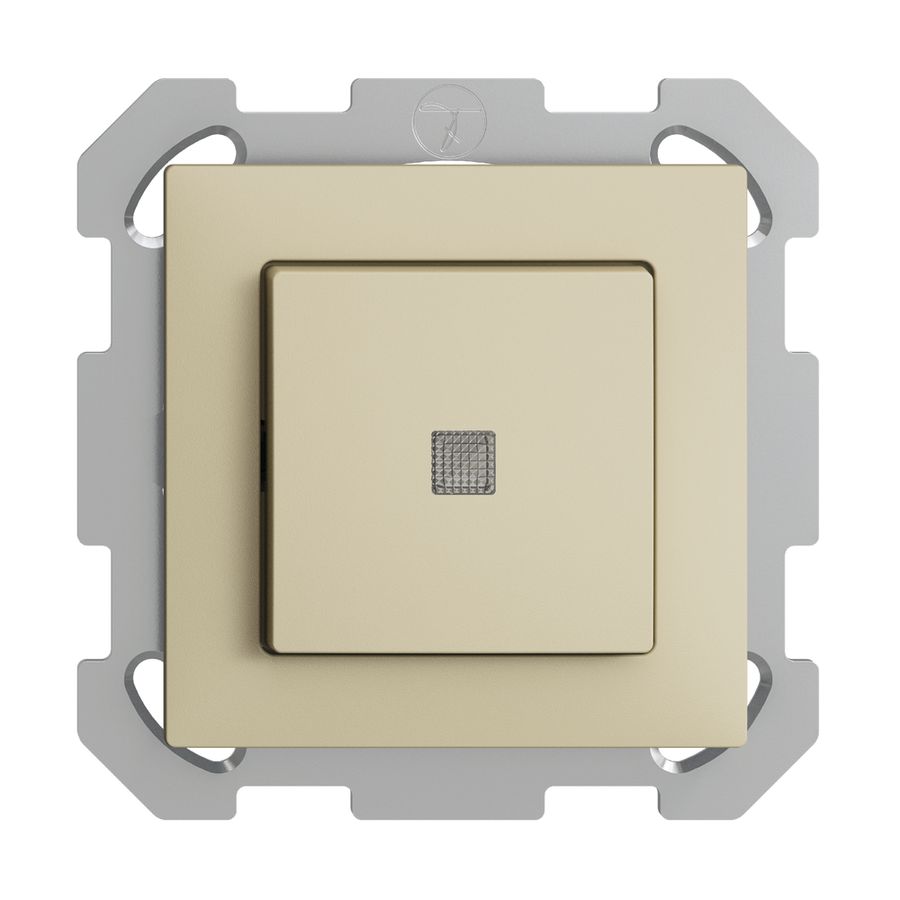 UP-Leuchtdruckschalter EDIZIOdue 3/1L vanille, mit Linse, KS, LED gelb