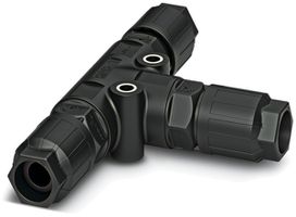 T-Verteiler QUICKON 2LPE 1.5mm² Ø4…9mm 3×Mutter schwarz