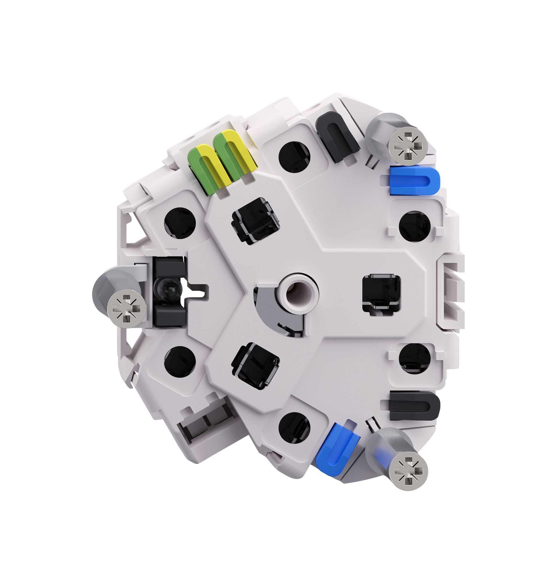 Einsatz Steckdose FH 3×T13 weiss mit LED grün